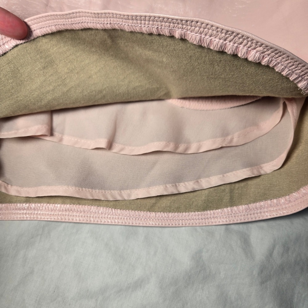 Grey Lab Shiny PU Shorts Light Pink Faux Leather High Waisted JJ1125P Size L NEW - Picture 3 of 10